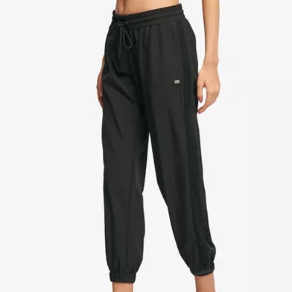 NWT DKNY Black Mesh Panel Jogger Pants